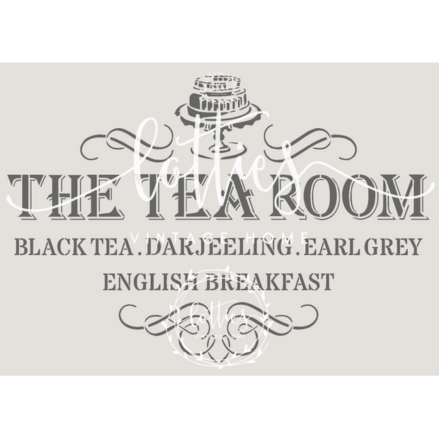 THE TEA ROOM A4 STENCIL