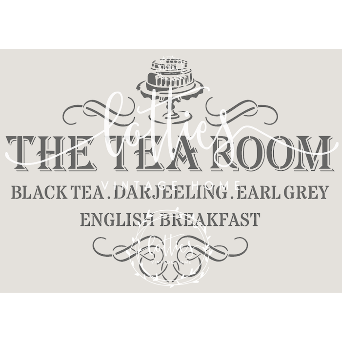THE TEA ROOM A4 STENCIL