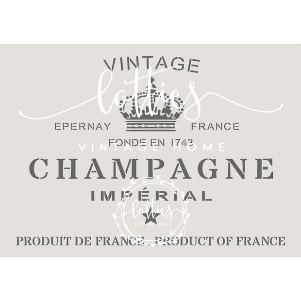 VINTAGE CHAMPAGNE A3 STENCIL