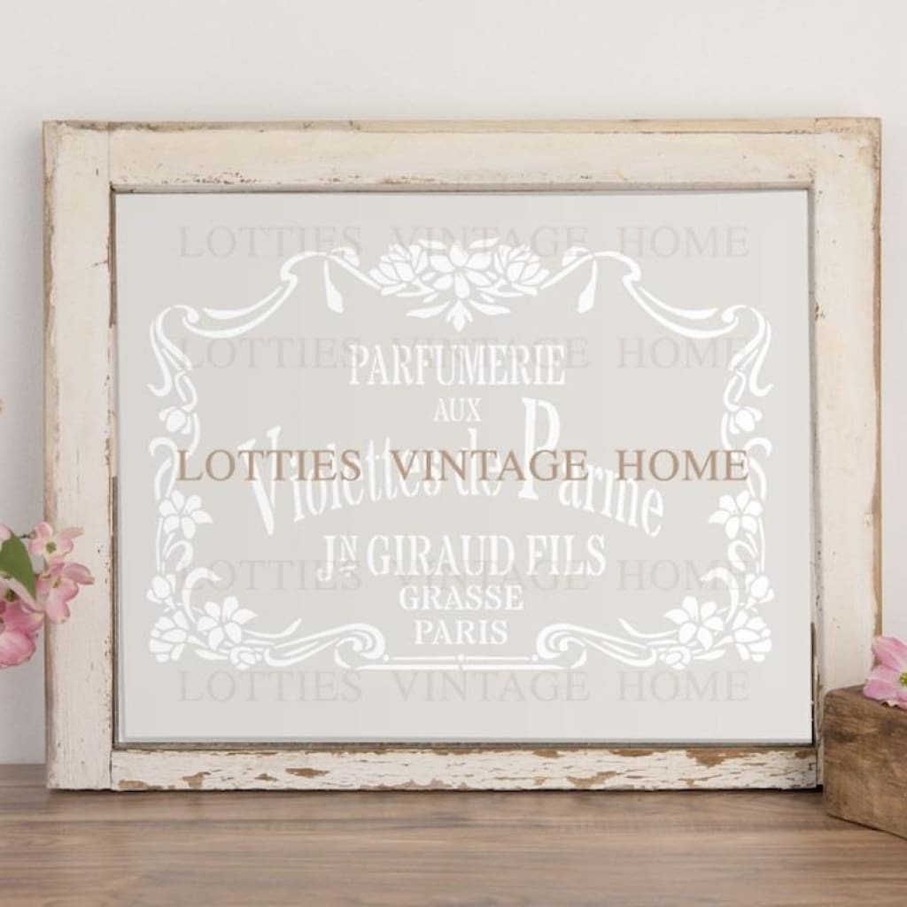VIOLETTES DE PARME A4 STENCIL Lotties Vintage Home