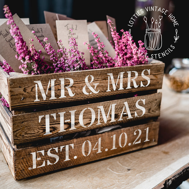 Mix & Match Traditional Wedding Crate Panel Stencils
