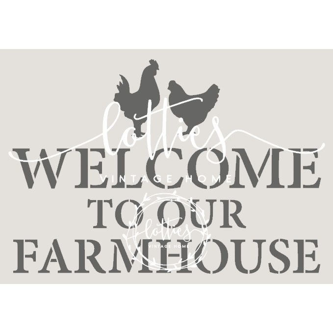 WELCOME TO OUR FARMHOUSE A5 STENCIL